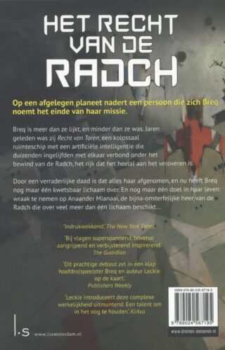 Het recht van de Radch - achterkant