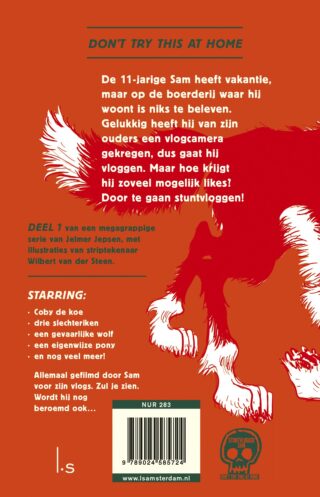 Stuntvlogger Sam en de wolf van Weverseind - achterkant