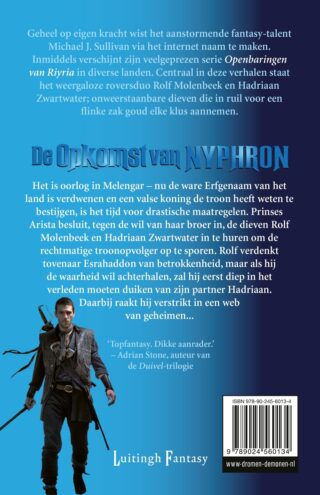 De Openbaringen van Riyria 3 - De Opkomst van Nyphron (POD) - achterkant