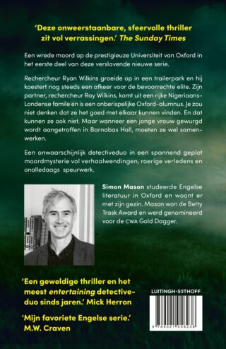 Een moord in november - achterkant